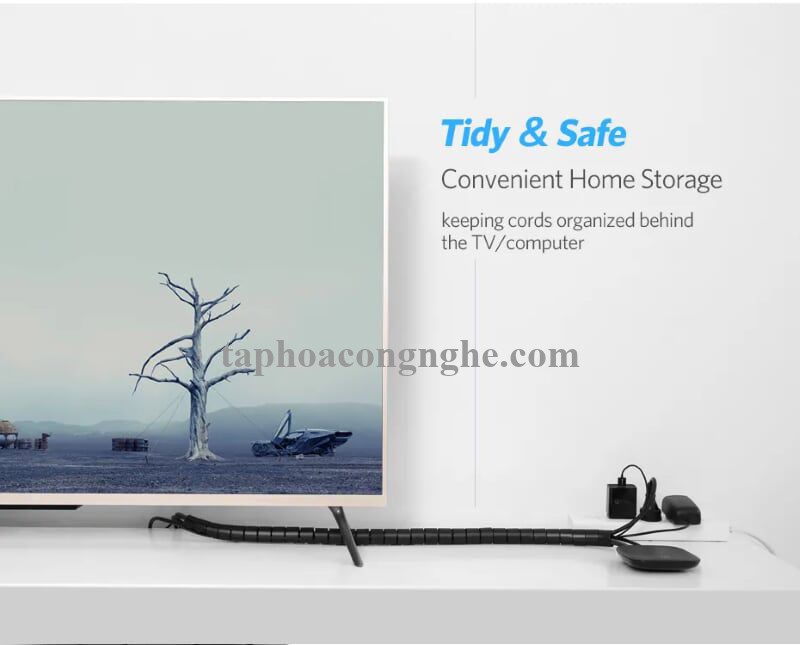 Ugreen 30819 3M màu Đen Dây ống xoắn PE bảo vệ cáp cao cấp LP121 30030819